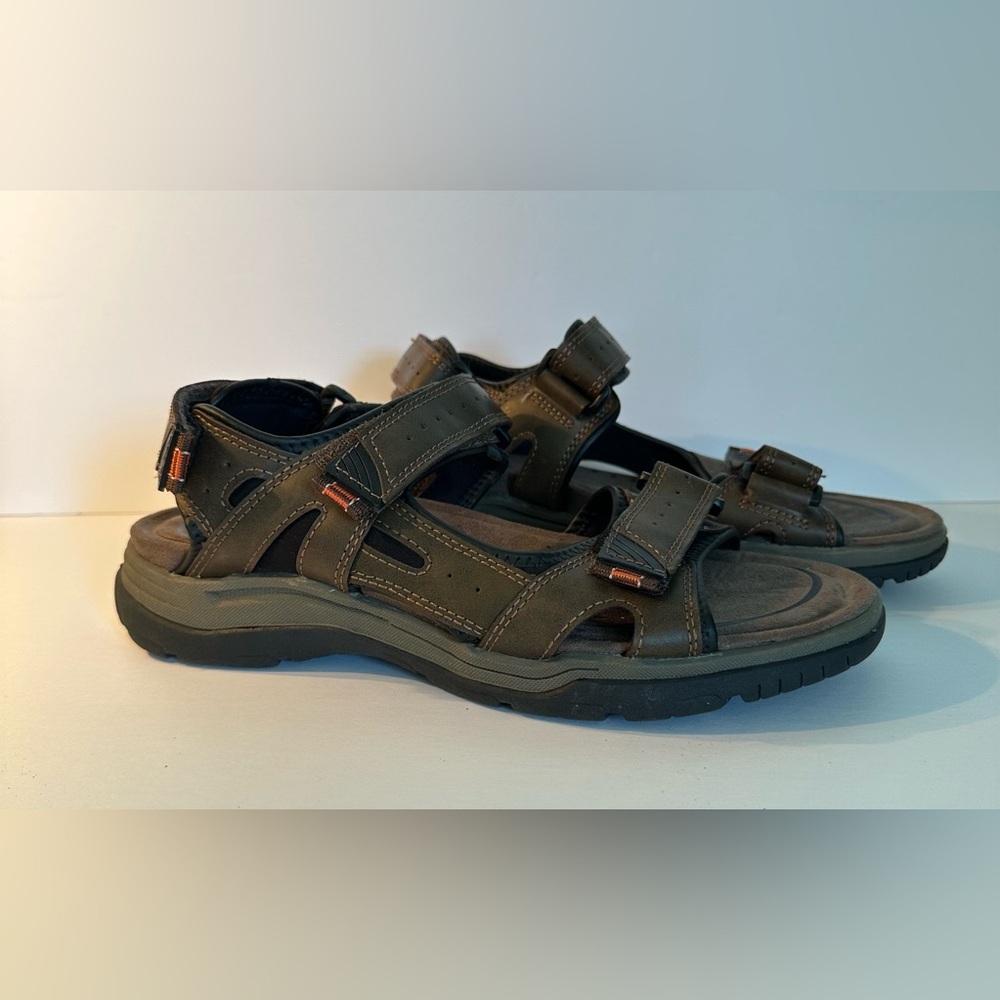Earth Spirit Shoes Mens Size 9 Leather Strap Sandals Brown Boho Hippie Outdoor